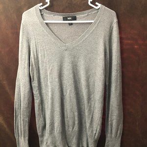 Gray V-Neck Sweater Size Medium